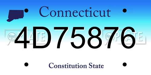 4D75876 Connecticut License Plate