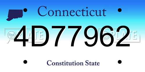 4D77962 Connecticut License Plate