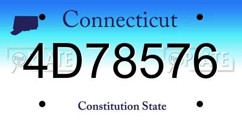 4D78576 Connecticut License Plate