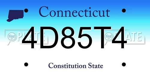 4D85T4 Connecticut License Plate