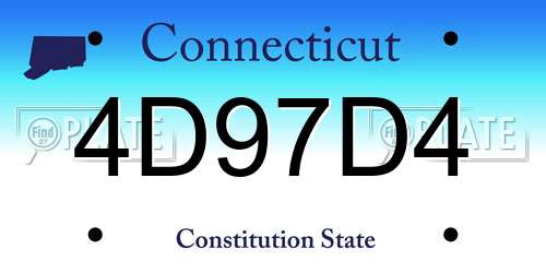 4D97D4 Connecticut License Plate