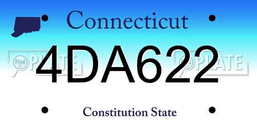 4DA622 Connecticut License Plate