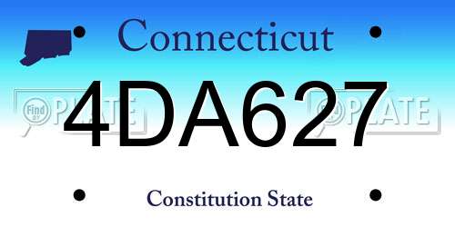 4DA627 Connecticut License Plate