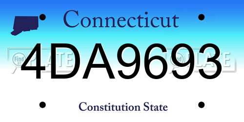 4DA9693 Connecticut License Plate