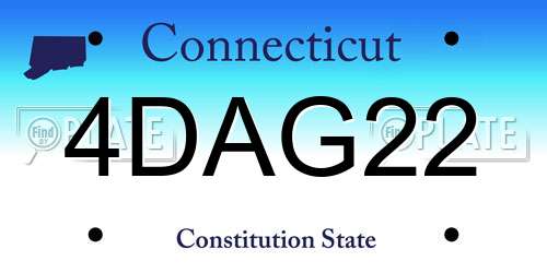4DAG22 Connecticut License Plate