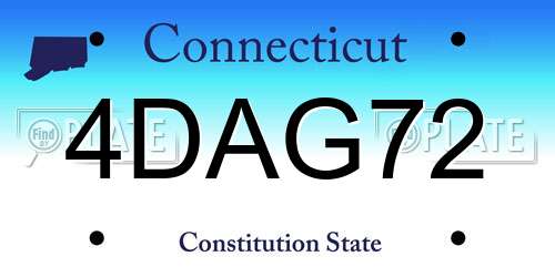 4DAG72 Connecticut License Plate