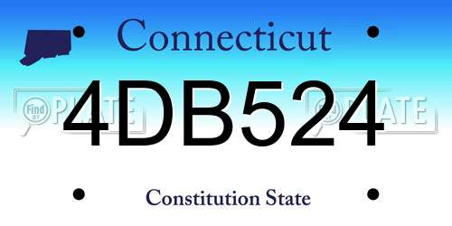 4DB524 Connecticut License Plate