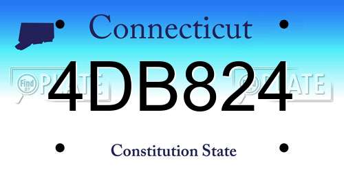 4DB824 Connecticut License Plate