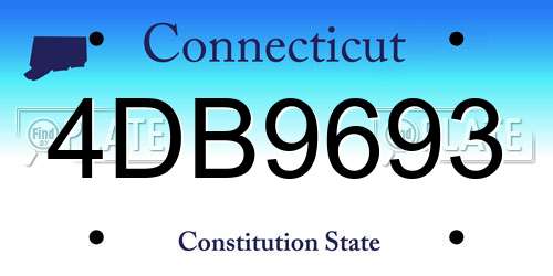 4DB9693 Connecticut License Plate