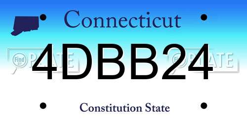 4DBB24 Connecticut License Plate