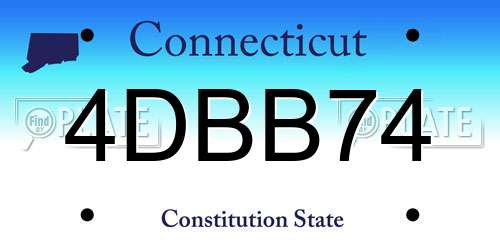 4DBB74 Connecticut License Plate