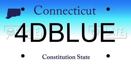 4DBLUE Connecticut License Plate