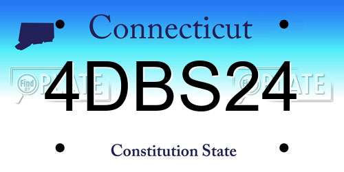 4DBS24 Connecticut License Plate