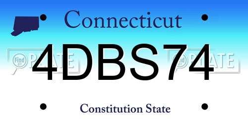 4DBS74 Connecticut License Plate