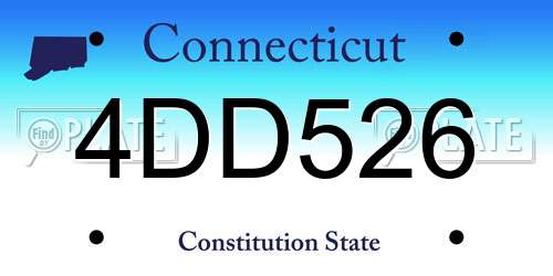 4DD526 Connecticut License Plate
