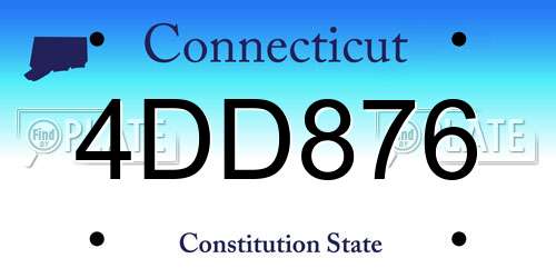 4DD876 Connecticut License Plate