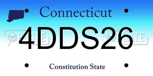4DDS26 Connecticut License Plate