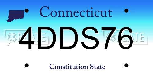 4DDS76 Connecticut License Plate