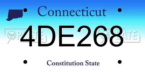 4DE268 Connecticut License Plate
