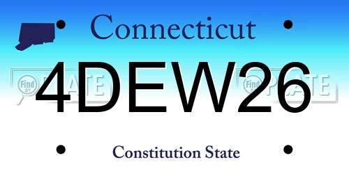 4DEW26 Connecticut License Plate