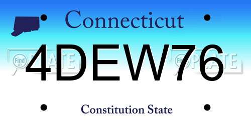 4DEW76 Connecticut License Plate
