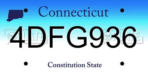 4DFG936 Connecticut License Plate