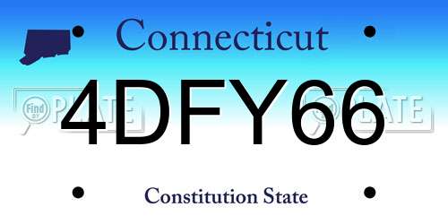 4DFY66 Connecticut License Plate