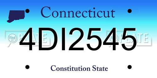 4DI2545 Connecticut License Plate