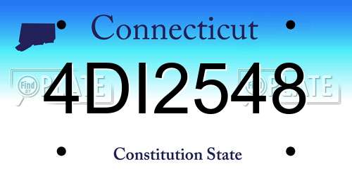 4DI2548 Connecticut License Plate