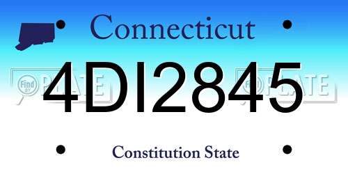 4DI2845 Connecticut License Plate