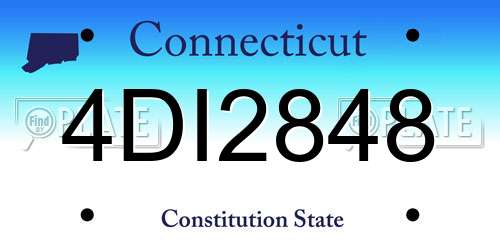 4DI2848 Connecticut License Plate