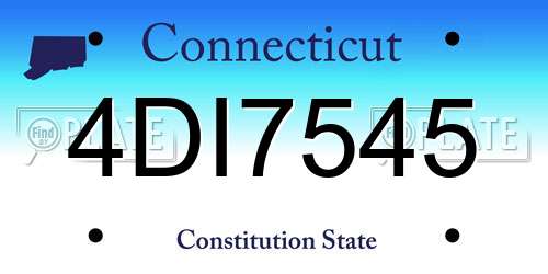 4DI7545 Connecticut License Plate