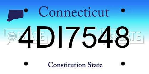 4DI7548 Connecticut License Plate