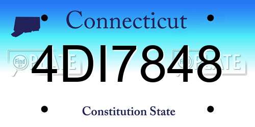4DI7848 Connecticut License Plate