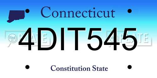 4DIT545 Connecticut License Plate