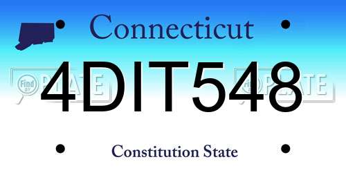 4DIT548 Connecticut License Plate