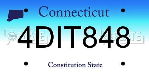 4DIT848 Connecticut License Plate