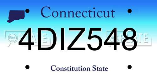 4DIZ548 Connecticut License Plate