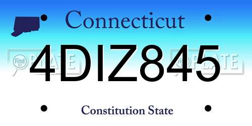 4DIZ845 Connecticut License Plate