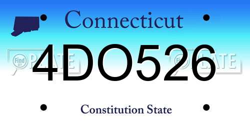 4DO526 Connecticut License Plate