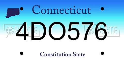 4DO576 Connecticut License Plate