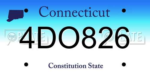 4DO826 Connecticut License Plate