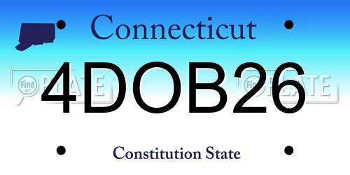 4DOB26 Connecticut License Plate