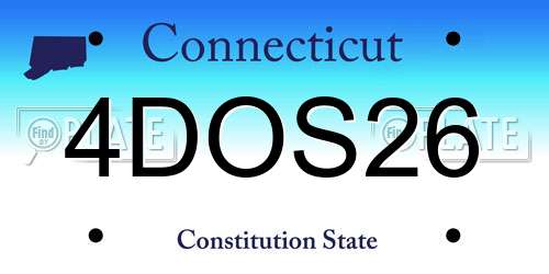 4DOS26 Connecticut License Plate