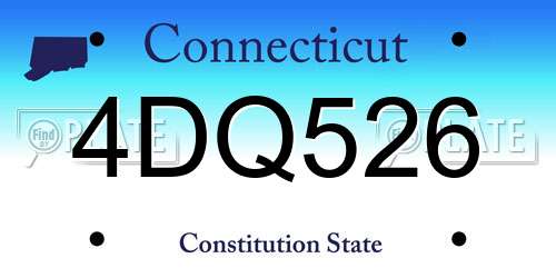 4DQ526 Connecticut License Plate