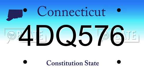 4DQ576 Connecticut License Plate