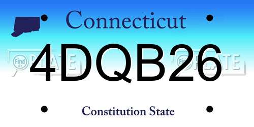 4DQB26 Connecticut License Plate