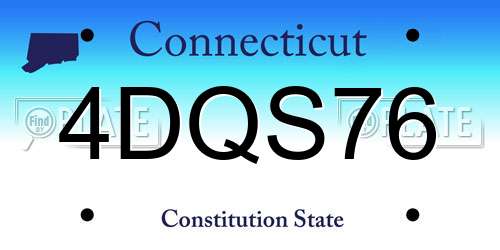 4DQS76 Connecticut License Plate
