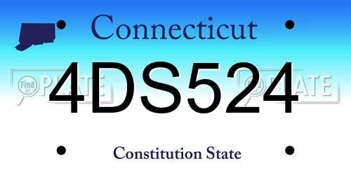 4DS524 Connecticut License Plate