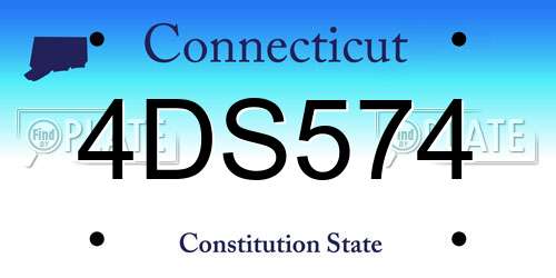 4DS574 Connecticut License Plate